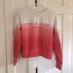 rag & bone pink and white ombré logo crew neck sweatshirt